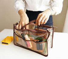 Women Clear Removable Handbag Organizer Insert Cosmetic Bag-in-Bag Tidy Travel 