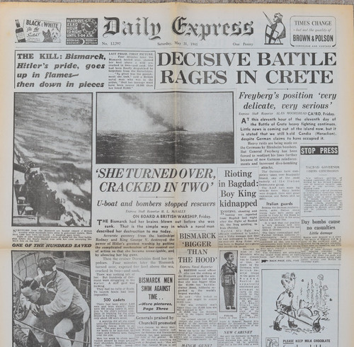 Vintage original daily express - vintage,