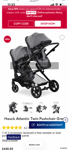 Hauck atlantic double pram - hauck,