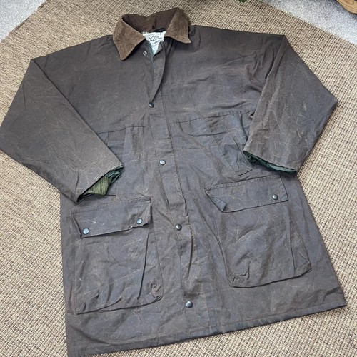 Brown waxed cotton long - (353),
