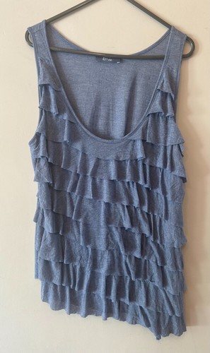 Evie blue demin marl ruffle - blue,
