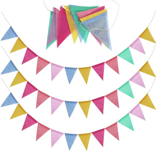 Bunting fabric pastel - pastel, rainbow