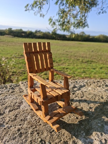 Vintage wooden peg rocking - wooden,