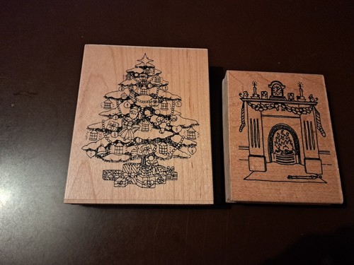Christmas tree and - tree, fireplace