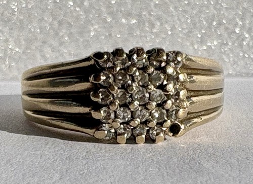 9ct gold diamond cluster ring - diamond,