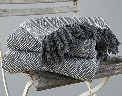 Herringbone cotton throws - herringbone, for