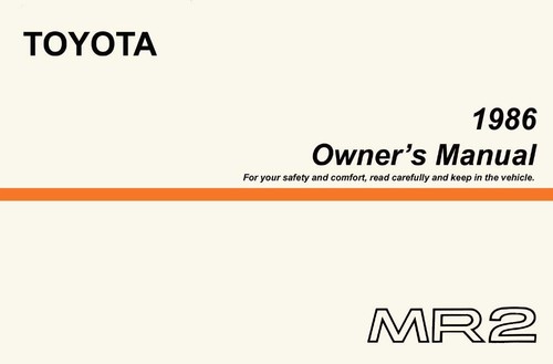 1986 toyota mr2 owner manual - mr2, owner's