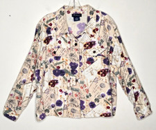 Artscapes Button-up Long Sleeve Jacket Size 1X Floral