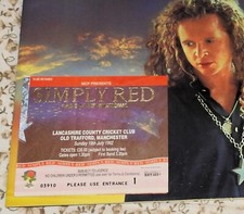 Simply Red 1992 Programme + Ticket. Manchester, UK. Mick Hucknall. Ex' Condition