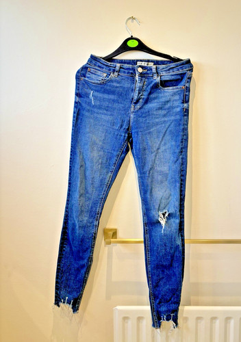 Blue ripped denim jeans - ripped,