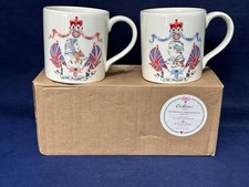 CATH KIDSTON CORONATION & COMMEMORATION MUGS X 2  - NEW & BOXED - ROYAL STAFFORD