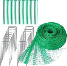 44Pcs Garden Netting Kit - 4M X 10M Green Gardening Fence Netting for Plants Pon