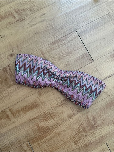 Pink zigzag strapless bandeau - pink,