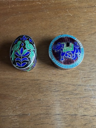 Vintage two 925 silver enamel - 925,