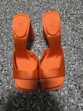 Womens Zara Block Heel Orange