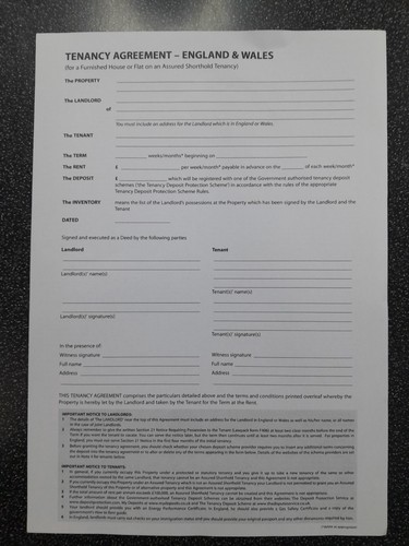 Tenancy agreement furnished - tenancy,