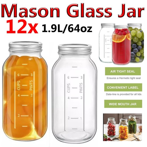 Large glass storage mason jars - large,