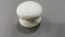 2 x WHITE CERAMIC KNOBS 50MM CRACKLE GLAZED KITCHEN/BEDROOM DOOR/DRAWER 