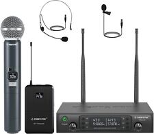 Phenyx Pro Wireless Microphone System, Dual Mic Set with Handheld/Bodypack/Lapel