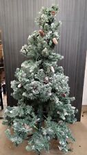 6ft 1.8m Snowy Derry Pre-Lit Premium Atrificial Christmas Tree Xmas Ex Display 