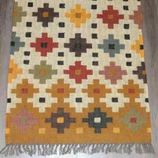 Dhurrie Rug Handwoven Wool