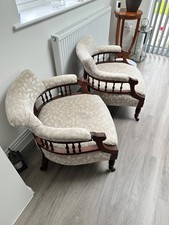 Pair of Victorian /Edwardian Tub Arm Chairs. Vintage