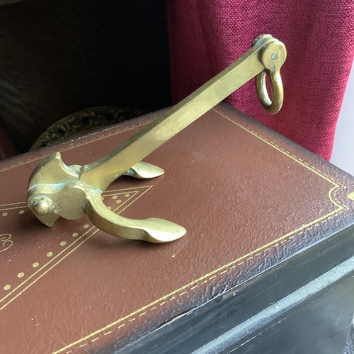 Quirky brass anchor - brass,