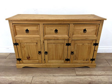 SIDEBOARD Pine Corona 3 Drawer 3 Door Shelved Cupboard FREE DELIVERY