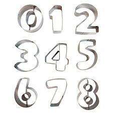 Full Set 0-9 Metal Number Cookie Cutters - COMPLETE 9 PIECES BIRTHDAYS EDUCATION