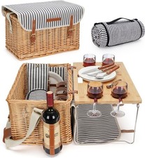 Picnic Basket for 4, 4 Person Picnic Kit,  Hamper Service FOR AUCTION