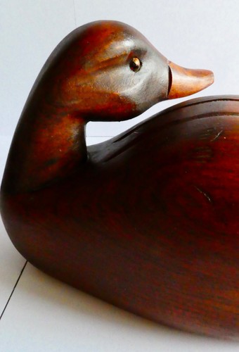 Large solid wood duck with - large,