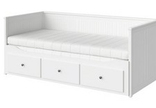 IKEA, HEMNES DAY-BED FRAME, WITH 3 DRAWERS, 2 MATRESSES,USED.