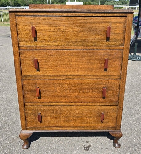 Antique art deco oak chest - antique,
