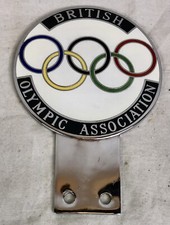 British Olympic Association Car Badge BOA Rings Grill Mascot Badge, Insignia