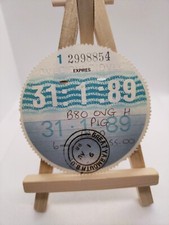 Vintage Ford Stamped 1989 Old Original Vehicle Road Car Cars Tax Disc Discs 89