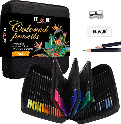 122pcs coloured pencils - coloured,