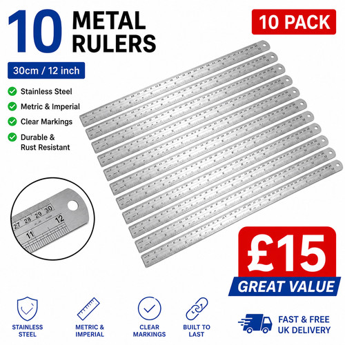 Stainless steel metal ruler - steel,