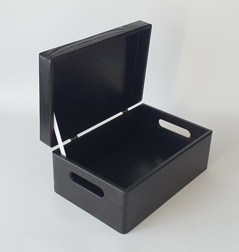 Black wooden box souvenirs - black,