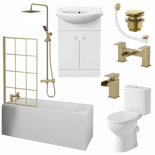 Complete bathroom suite brass - complete,