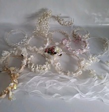 Lot of 15 Vintage 1990s Wedding Headresses Bridal Flower Crowns, Tiaras & Head B