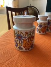 Lord Nelson Pottery Gaytime Floral Canister Vintage Kitchen Storage Jar