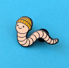 Funny Worm Enamel Pin Badge