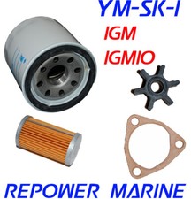 Service Kit for Yanmar Marine 1GM, 1GM10, Impeller, Oil Filter, Fuel Filter, 