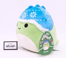 SQUISHMALLOWS WINTER SQUAD DANNY DINOSAUR & WOOLLEN HAT SUPERCUTE 7.5 INCH NEW