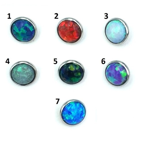 Fire opal dermal anchor head - fire,