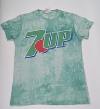 Vintage 7Up T Shirt Size M Green Single Stitch USA Promo Soda Snack 