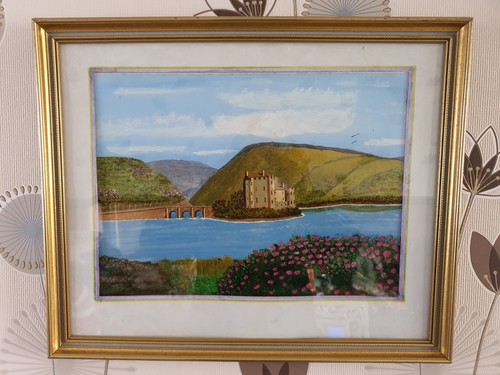 Vintage framed landscape - vintage,