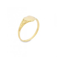 9ct Yellow Gold Heart Signet