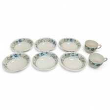 Wedgwood Clementine 8-Piece Bone China Dinner Set 2x Cups 6x Bowls - Pre-Loved