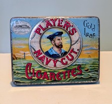 Vintage Players Navy Cut Cigarettes Tobacco Tin Antique Advertising Shop Display